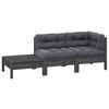 vidaXL 3-tlg. Garten-Lounge-Set mit Kissen in Grau Kiefer Massivholz