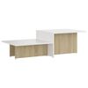 vidaXL Couchtisch Sonoma-Eiche und Wei&szlig; 111,5x50x33 cm Holzwerkstoff