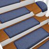 vidaXL Stufenmatten 15 Stk. 65x21x4 cm Blau Rechteckiger Rand