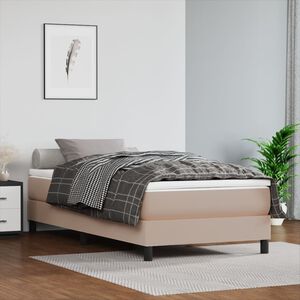 vidaXL Taschenfederkernmatratze Mittel Cappuccino 80x200x20 cm Kunstleder