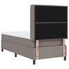vidaXL LED Boxspringbett mit Matratze Taupe 90 x 200 cm Stoff