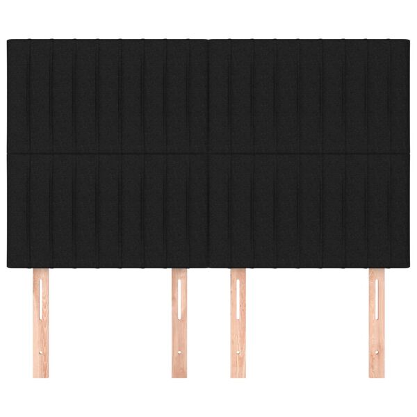vidaXL Kopfteil Schwarz 144x5x118/128 cm Stoff