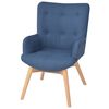 vidaXL Sessel mit Fu&szlig;hocker Blau Stoff