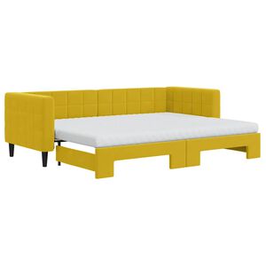 vidaXL Tagesbett Ausziehbar mit Matratzen Gelb 80x200 cm Samt
