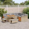 vidaXL Garten-Sofa-Set 12 pcs Beige und Hellgrau 100 x 100 x 71 cm