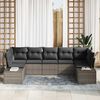 vidaXL Gartensofa-set mit Speicher 7 pcs Grau Poly Rattan