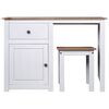 vidaXL 2-tlg. Schminktisch-Set Weiß Massivholz Panama-Kiefer