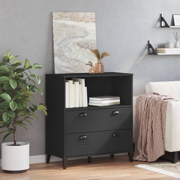vidaXL B&uuml;cherschrank VIKEN Schwarz 80x40x90 cm Holzwerkstoff