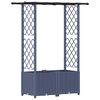 vidaXL Hochbeet mit Rankgitter und Dach Grau 124,5 x 40 x 136 cm PP