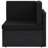 vidaXL 5-tlg. Garten-Lounge-Set mit Kissen Schwarz Poly Rattan