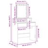 vidaXL Schminktisch mit Regal Altholz 80 x 41 x 144,5 cm Holzwerkstoff