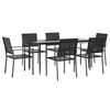 vidaXL 7-tlg. Garten-Essgruppe Poly Rattan und Stahl