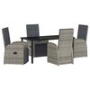 vidaXL Garten Essgruppe 5 stk. Grau Poly-Rattan