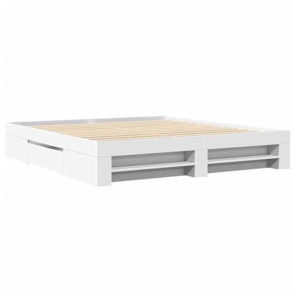 vidaXL Bettgestell ohne Matratze Wei&szlig; 180x200 cm Holzwerkstoff