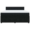 vidaXL Boxspringbett mit Matratze Schwarz 180x200 cm Samt