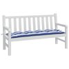 vidaXL Gartenbank-Auflage Blau & Wei&szlig; Gestreift 150x50x7 cm