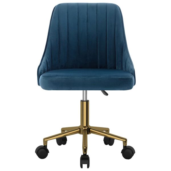 vidaXL Esszimmerst&uuml;hle 2 Stk. Drehbar Blau Samt