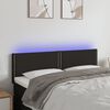 vidaXL LED Kopfteil Schwarz 144x5x78/88 cm Stoff