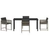 vidaXL Garten Essgruppe 5 pcs Grau Poly-Rattan