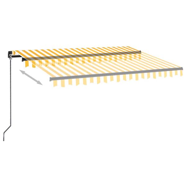 vidaXL Markise Manuell Einziehbar 350x250 cm Gelb und Wei&szlig;