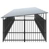 vidaXL Outdoor-Hundezwinger mit Dach Stahl 15,02 m&sup2;