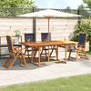 vidaXL 5-tlg. Garten-Essgruppe Massivholz Akazie und Textilene