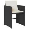 vidaXL 13-tlg. Garten-Essgruppe mit Kissen Schwarz Poly Rattan