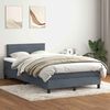 vidaXL Boxspringbett mit Matratze Dunkelgrau 120x220 cm Samt