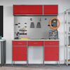 vidaXL Arbeitsschrankset mit Schubladen mit Speicher 8 pcs Rot