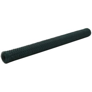vidaXL Drahtzaun Stahl mit PVC-Beschichtung 25x1,5 m Gr&uuml;n