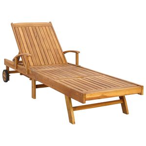 vidaXL Sonnenliege Massivholz Teak Braun