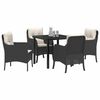 vidaXL Garten Essgruppe mit Kissen 5 pcs Schwarz Poly-Rattan