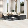 vidaXL Garten-Sofa-Set mit Kissen mit Kissen 13 pcs Schwarz und Creme