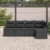 vidaXL Sofa Set mit Kissen 5 pcs Schwarz Poly-Rattan