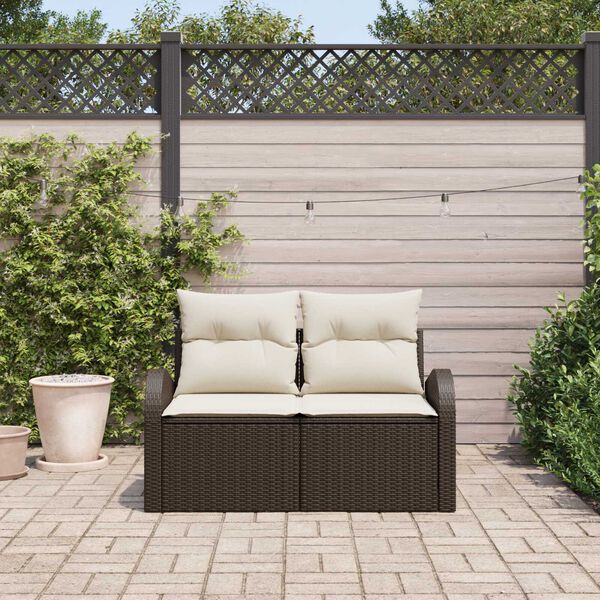 vidaXL Gartensofa Braun 124 x 62 x 69cm Poly-Rattan