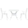 vidaXL Gartentisch Set 3 pcs Wei&szlig; Gussaluminium
