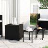 vidaXL Garten-Beistelltische 3 Stk. Schwarz Poly Rattan