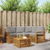 vidaXL M&ouml;belsets mit Kissen 5 pcs Nat&uuml;rlich und Hellgrau Holzwerkstoff