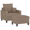 vidaXL Sessel mit Hocker Taupe 60 cm Stoff