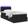 vidaXL Bett mit Stauraum und LED mit LED Schwarz 90 x 200 cm Stoff