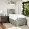 vidaXL Boxspringbett mit Matratze Hellgrau 80x200 cm Samt