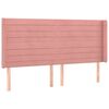vidaXL Kopfteil mit Ohren Rosa 183x16x118/128 cm Samt