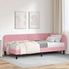 vidaXL Eckbettgestell mit Matratze mit Kopfteil Rosa 90 x 200 cm Samt