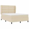vidaXL Boxspringbett mit Matratze Creme 140 x 200 cm Stoff