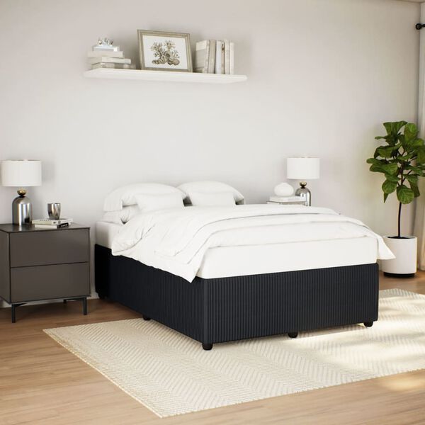 vidaXL Bettgestell ohne Matratze Schwarz 160x200 cm Samt