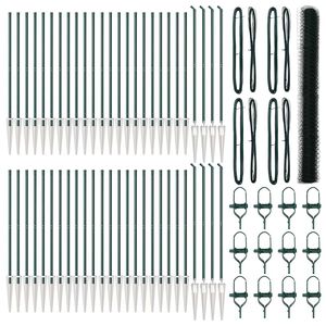 vidaXL Sechseckzaun mit Pfosten 100 x 1,5 m PVC-beschichteter Stahl