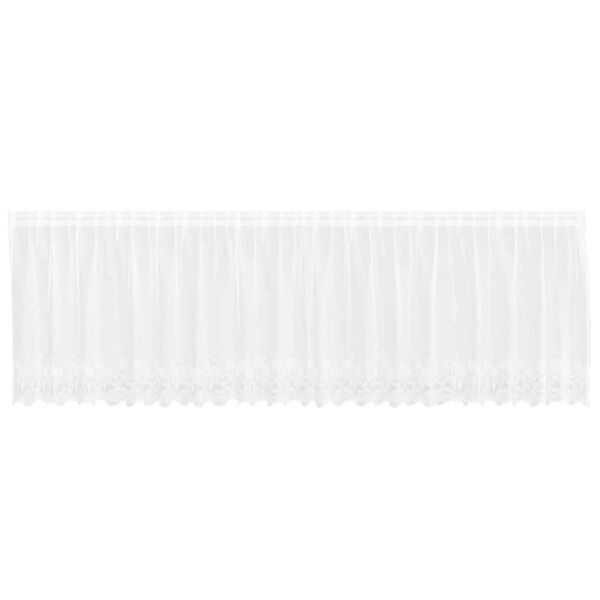 vidaXL Spitzenvorhang mit Vorh&auml;ngen Floral Wei&szlig; 100 x 500 cm Polyester