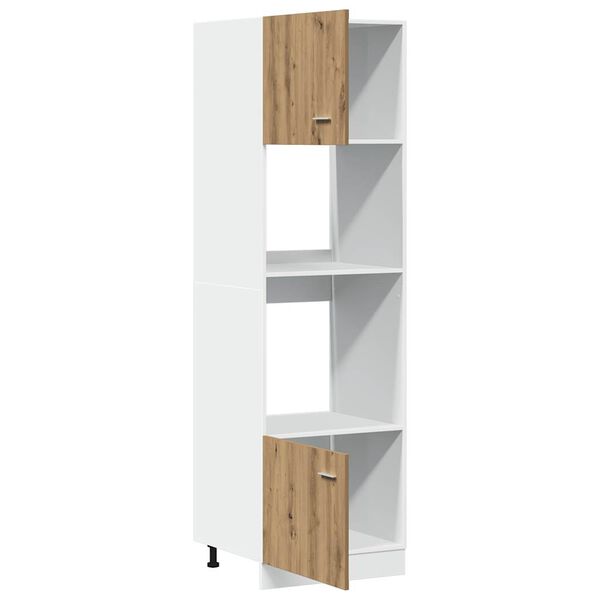 vidaXL Mikrowellenschrank Lyon Artisan-Eiche 60x57x207 cm Holzwerkstoff