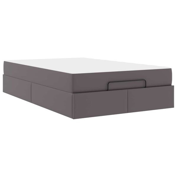 vidaXL Bettgestell mit Matratze mit Matratze 2 pcs Grau PVC
