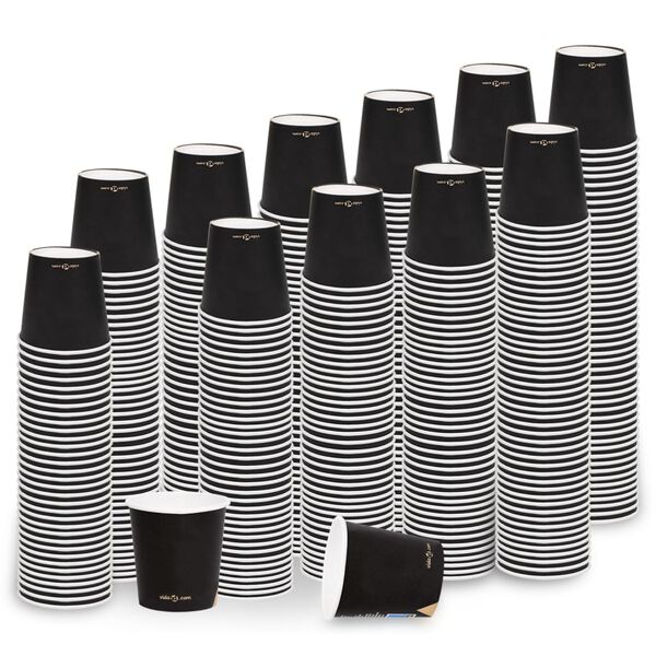 vidaXL Pappbecher 120 ml 1000 Stk. Schwarz
